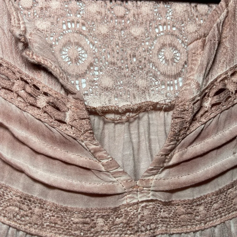 Knox Rose Boho Lace Long Sleeve Blouse Flowy Peasant Top Women’s Size Medium - Picture 7 of 11